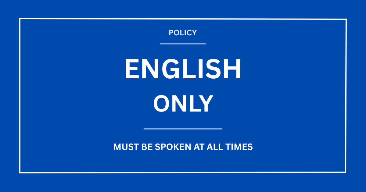 Ilustración que representa una política laboral de solo inglés.